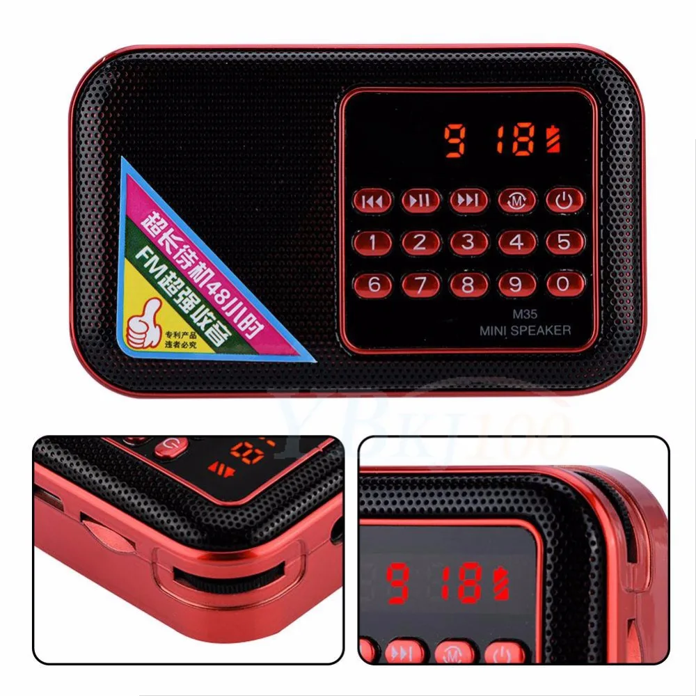 M35 портативный мини fm радио динамик музыкальный плеер TF карта USB AUX голос для