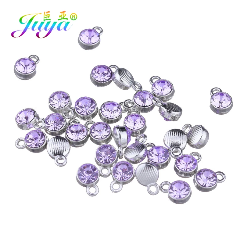 Juya 30 шт./лот Оптовая продажа ручной работы многоцветные камни CZ Birthstone Charms Pendants для создания ювелирных изделий своими руками женщинам и детям на день рождения.