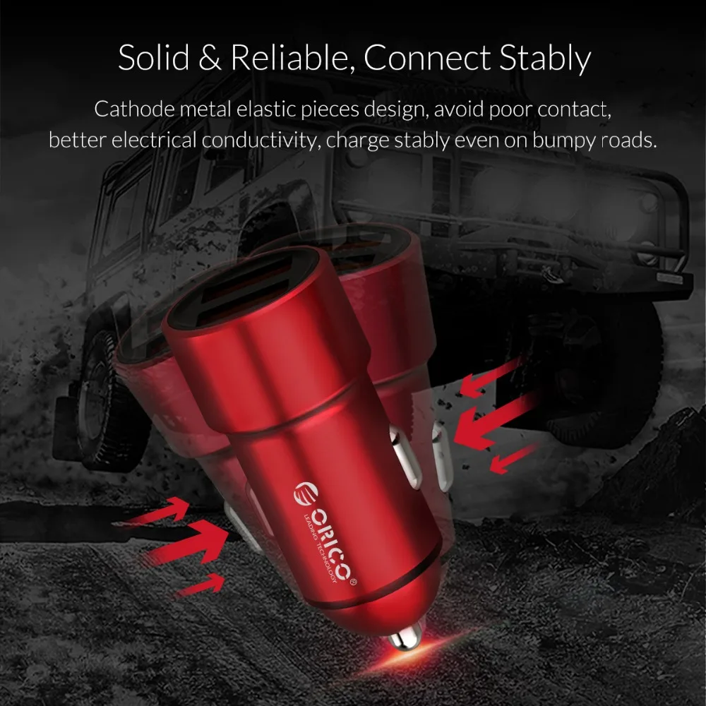ORICO UPM-2U Dual Port Car Charger 5V2.1A Fast Charge Adapter for Mobile Phone 12W Max Output Portable | Мобильные телефоны и
