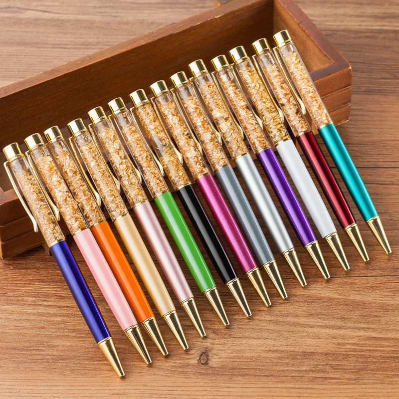 

1 pcs/lot Ball Pen Gold leaf Colors ballpoint pen Pen for writing students prize promotion gift office school stationery