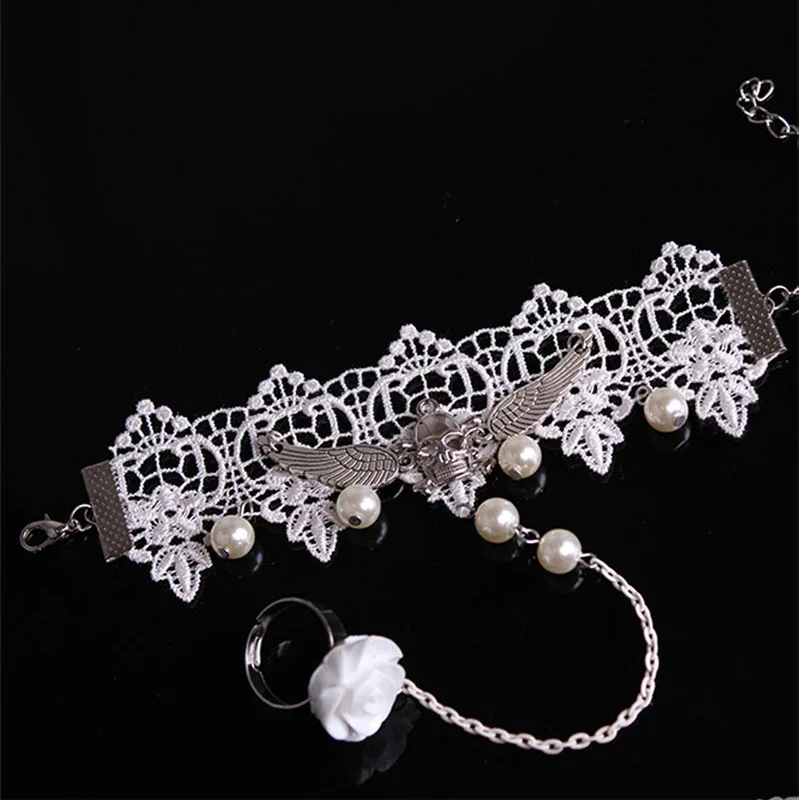 Готическая подвеска в стиле стимпанк браслеты для женщин крылья ангела череп