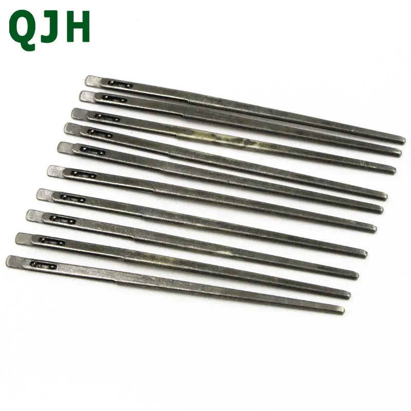 Новинка, 50 шт., швейная игла для кожи инструмент для ремесленного пошива, стальная, с резьбой, с двойным отверстием, кожаная веревка, кружевная игла