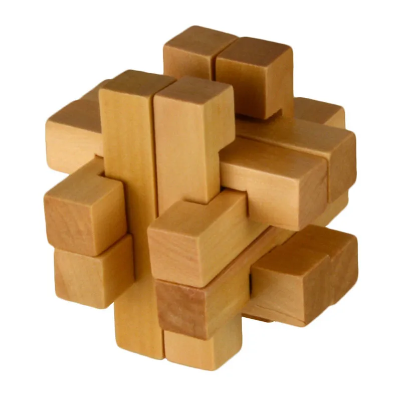Starz WoodenToy деревянные разблокировки головоломка куб конг мин / любань блокировки