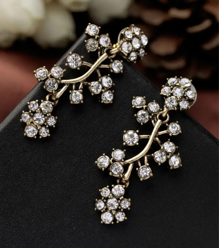 Женские модные серьги аксессуары опт блестящие дешевые стразы зеленый