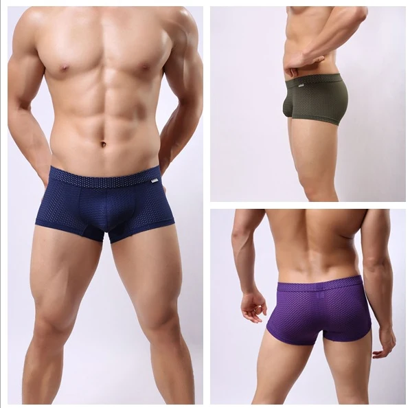 

BRAVE PERSON Brand High Quality Men Underwear Mesh Breathable Men Boxer Shorts U Convex Pouch Design Sexy Boxers Male Panties