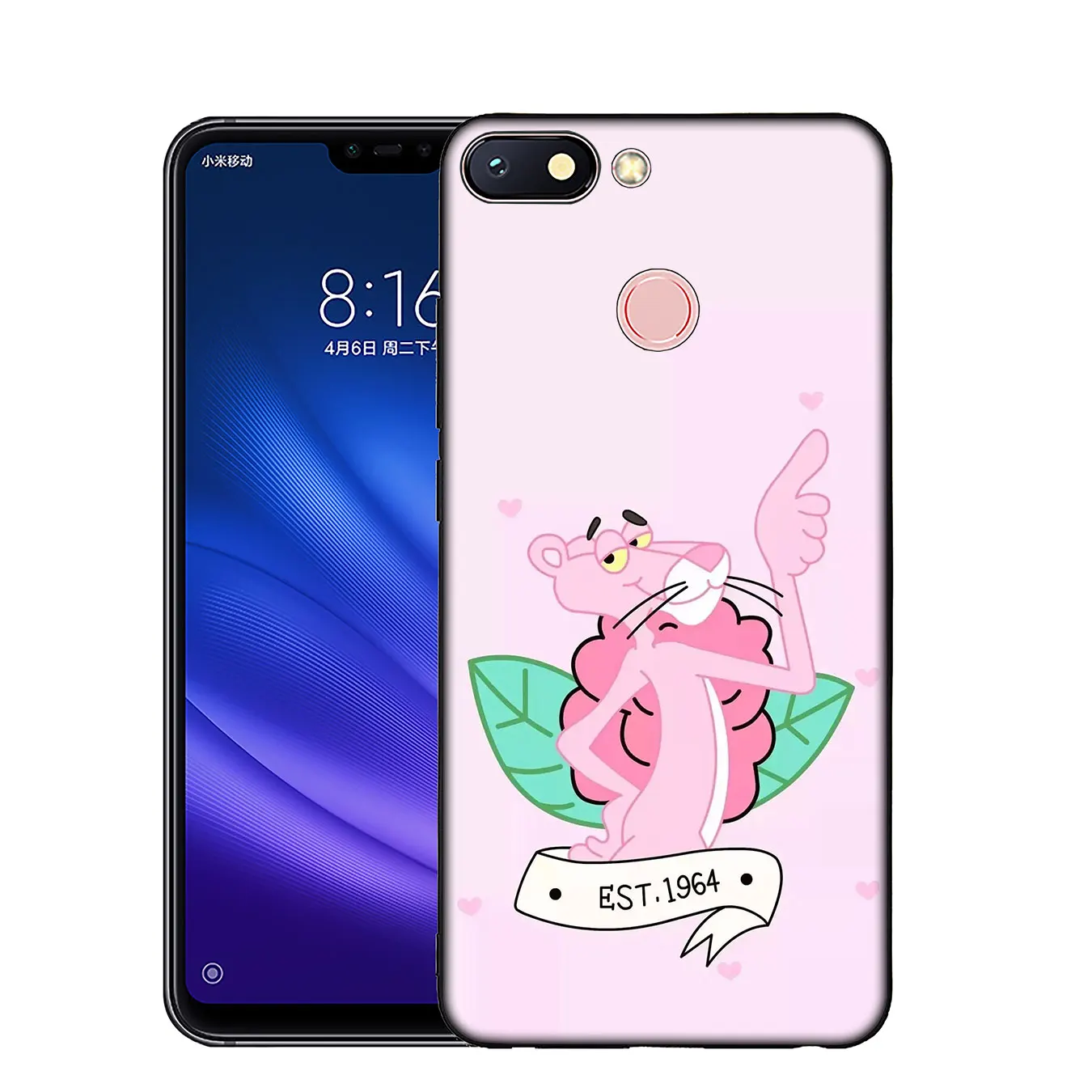 Мягкий силиконовый чехол в Корейском стиле с розовой пантерой для Xiaomi Mi 10 9 8 A3 A2 9T