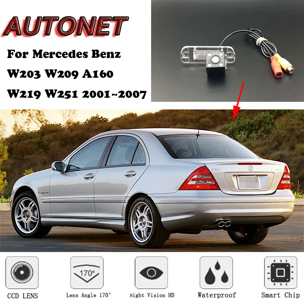 Камера заднего вида для Mercedes Benz W203 W209 A160 W219 W251 2001 ~ 2007, камера ночного видения для парковки/номерного знака