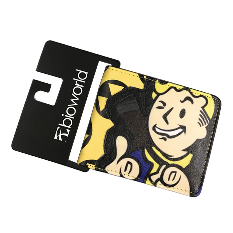 Лидер продаж, кошелек Fallout Shelte из искусственной кожи с мультяшным рисунком, милые сумки для денег, подарок для детей, мальчиков, подростков, Vault-Tec, Короткие Кошельки - Цвет: Бежевый