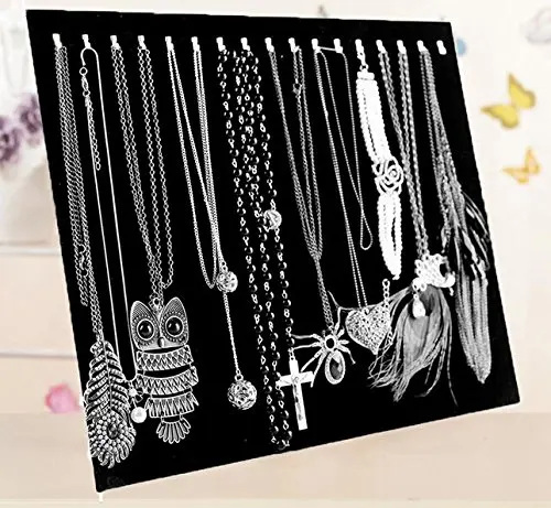 Черный бархатный лоток для ювелирных изделий 17 крючков|display organizer|jewelry trayjewelry display