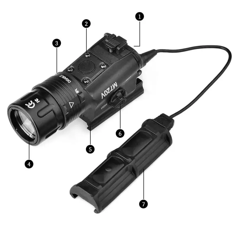 Airsoft элемент оружие M720V Тактический стробоскопический фонарик Выход страйкбольные тактические фонарь для ружья с M93 softair свет EX273
