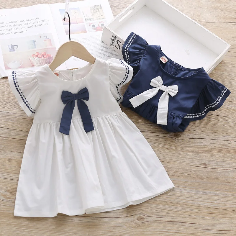 

cute bow-knot toddler girl dresses 3 4 5 years little girl dresses 2019 summer princess dress baby girls vestidos dress