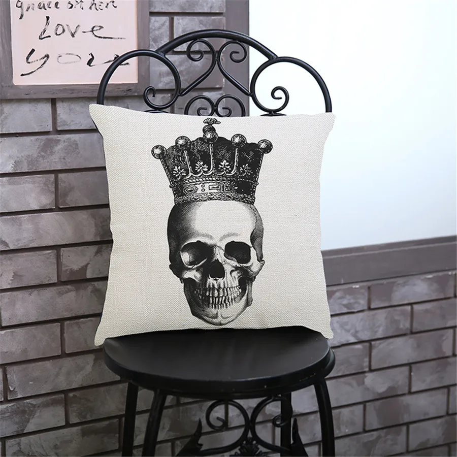 Чехол на подушку с черепом и цветочным принтом в стиле Хэллоуина Мехико