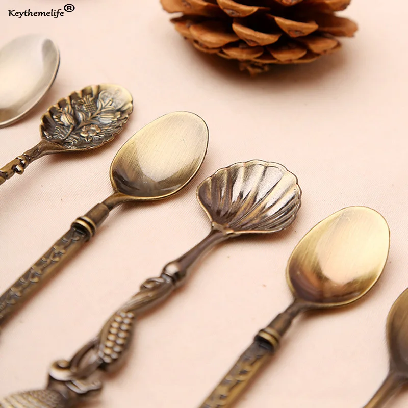 1 шт. маленькая кофейная ложка Кухонная столовая винтажная королевская бронзовая