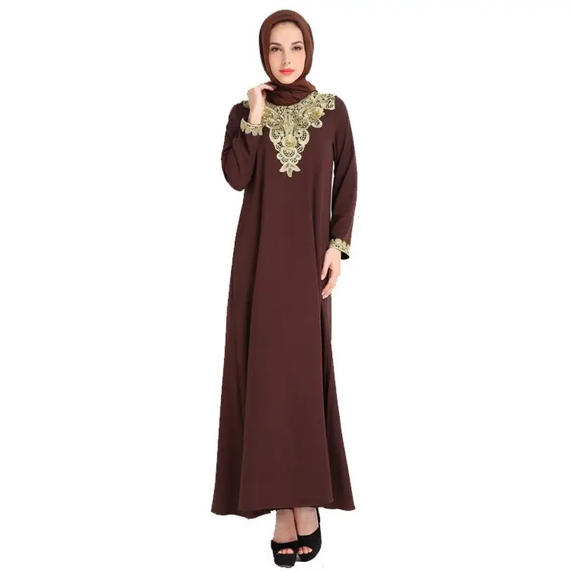 2018 мусульманский взрослый Дубай модный льняной халат abaya новый лунный месяц
