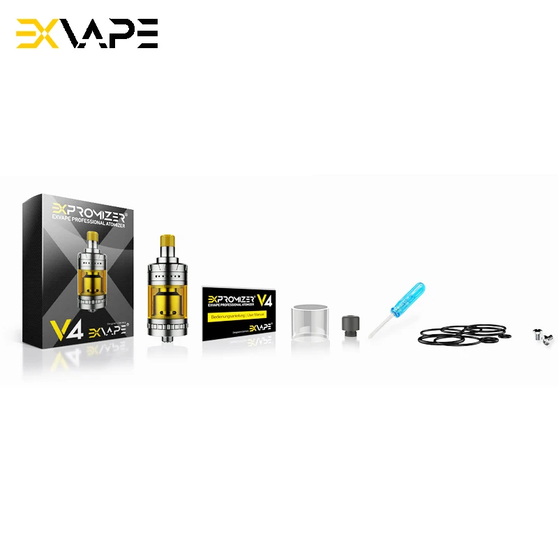 Оригинальный Exvape Expromizer V4 MTL RTA диаметр 23 мм емкость 2 мл одна катушка Deck 510 thread