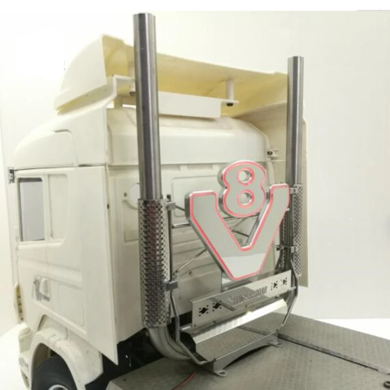 Tamiya scania actros грузовик V8 логотип выхлопное оборудование набор в сборе для 1/14 rc