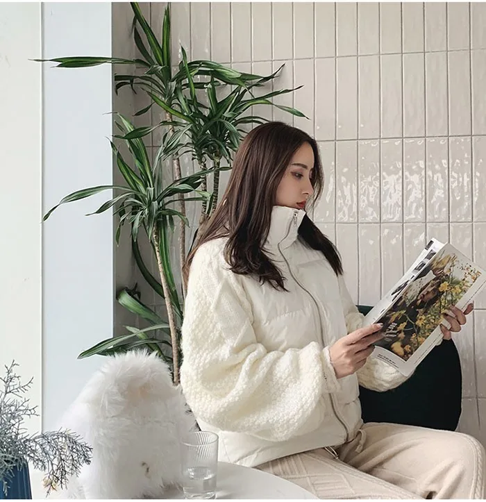 ZURICHOUSE/брендовые зимние пальто женские длинные/короткие Пуховые Стеганые Куртки Модные трикотажные рукава дизайн свободная теплая Дамская парка