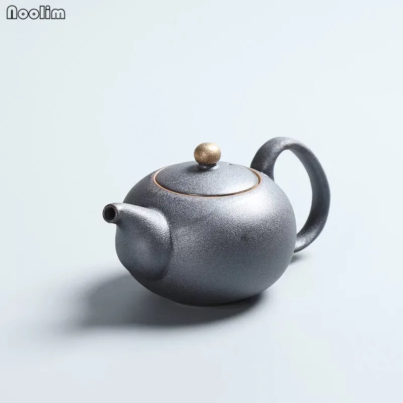 NOOLIM Ручной Работы Керамический Чайник Китайский чайник винтажный эбеновая деревянная ручка минималистичный чайный набор кунг-фу чайник