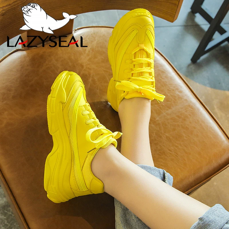 Женские сетчатые полусапожки LazySeal дышащие кроссовки на платформе с украшением в