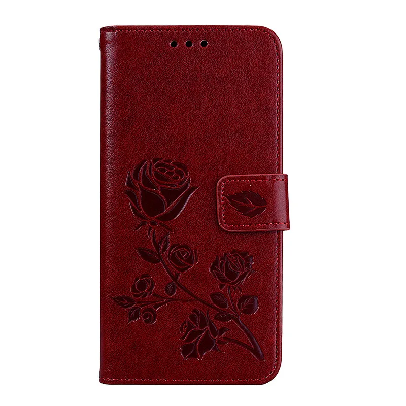 Brown Кожаный чехол-кошелек PDGB для huawei Honor 10 Lite 8X 8C 8A 8 9 Lite 7C 7A Pro Nova 3 3i, мягкий чехол-книжка с 3D тиснением и цветами - Цвет: Brown