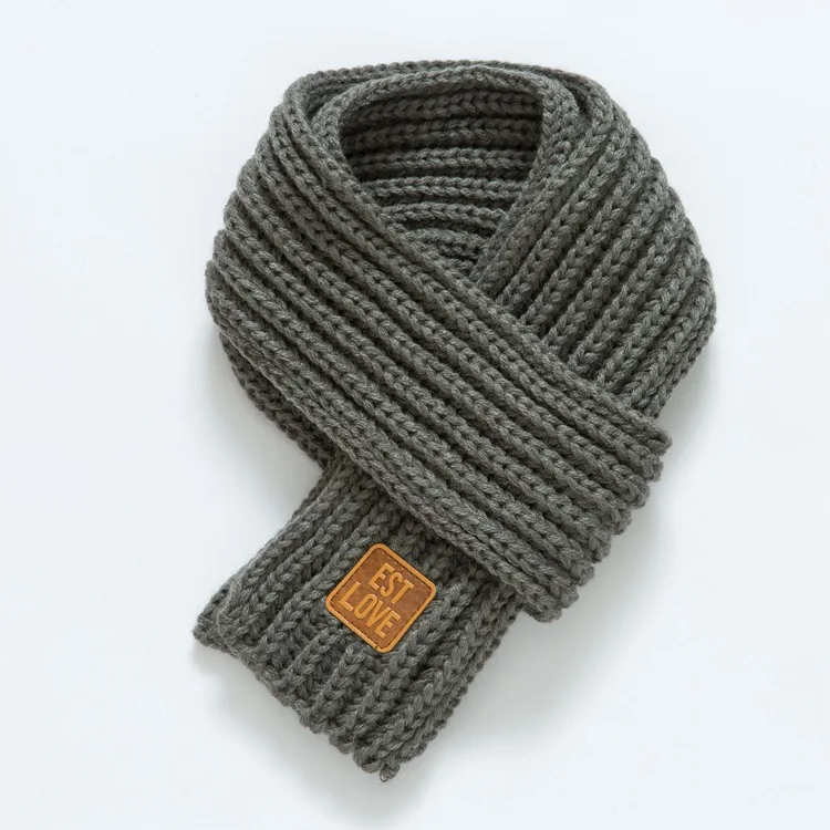 New Knitted Children's Warm Small Scarf Autumn and Winter Solid Color Woolen | Аксессуары для одежды