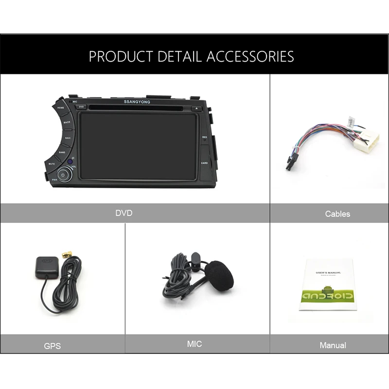 Junsun 2 Din Android 7.1 Car DVD Player 2GB+32GB For SSANG YONG ActYon 2005 2006 2007 2008 2009 2010 2011 2012 GPS Stereo Radio |