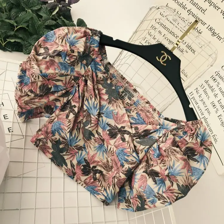 ALPHALMODA летние женские эластичные укороченные топы с рукавами-фонариками плиссированные женские зауженные модные летние топы