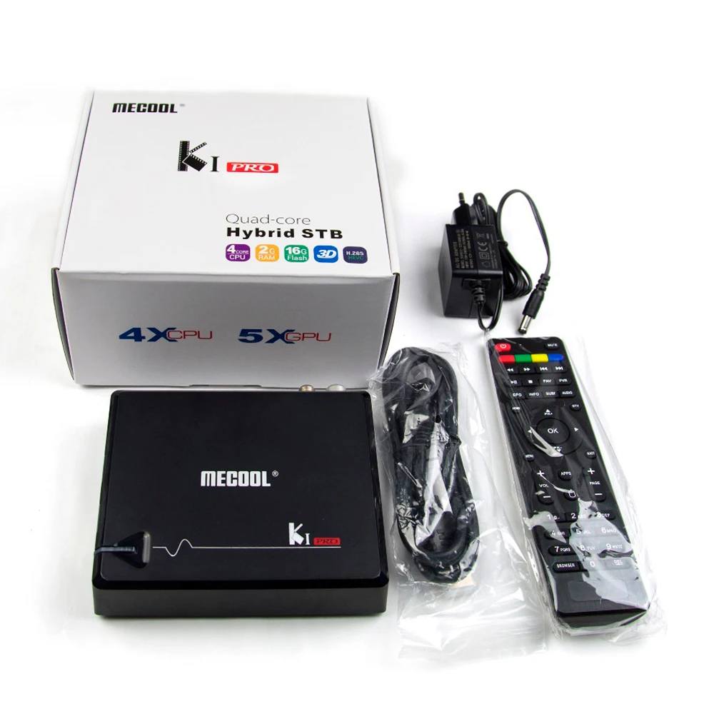 KI про DVB S2 Android 7 1 ТВ коробка DVB-T2/DVB-S2/DVB-C Amlogic S905D Quad Core 2 Гб + 16 смарт-ТВ Dual 5G WI-FI H.265 4 K