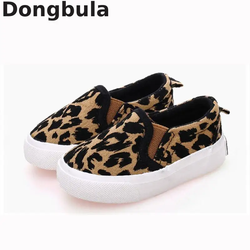 

new Children Canvas Shoes For Boys Girls Fashion Leopard Print Comfortable Casual Shoes For Kids Sneakers Student Flat Shoes