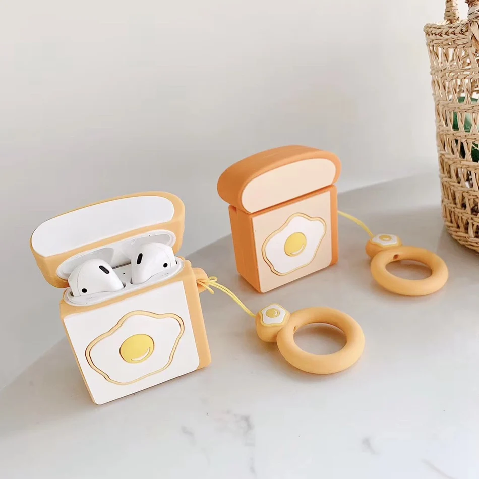 3D чехол для наушников для AirPods, силиконовый чехол с милым сердечком, защитный чехол для Apple Air pods 2, чехол для наушников, кольцевой ремешок