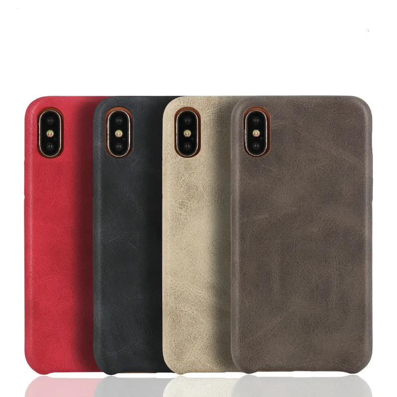 Чехол из искусственной кожи для iPhone X 6 6s 7 8 Plus чехол в стиле ретро простые чехлы