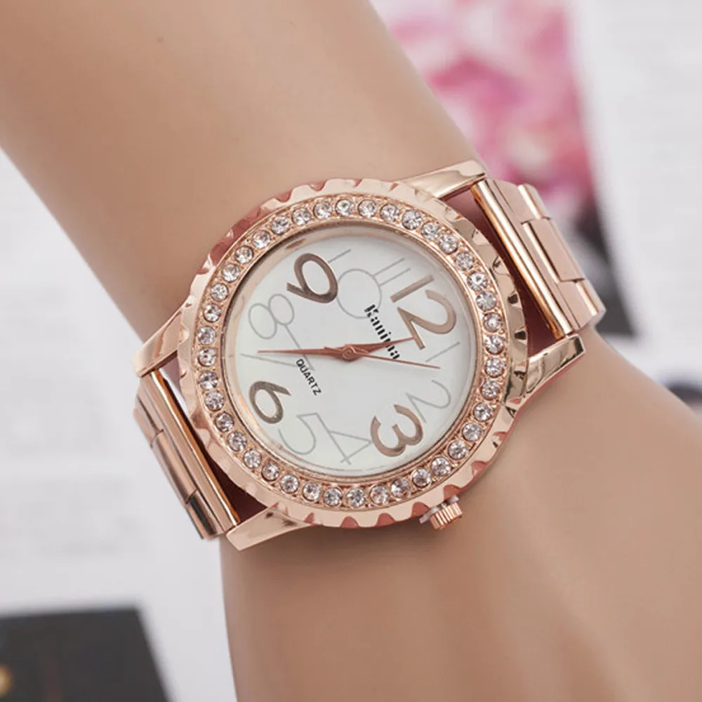 2019 New smart watches women Men's Quartz Wristwatches Crystal Rhinestone Alloy Stainless Steel Analog Wrist Watch | Наручные часы