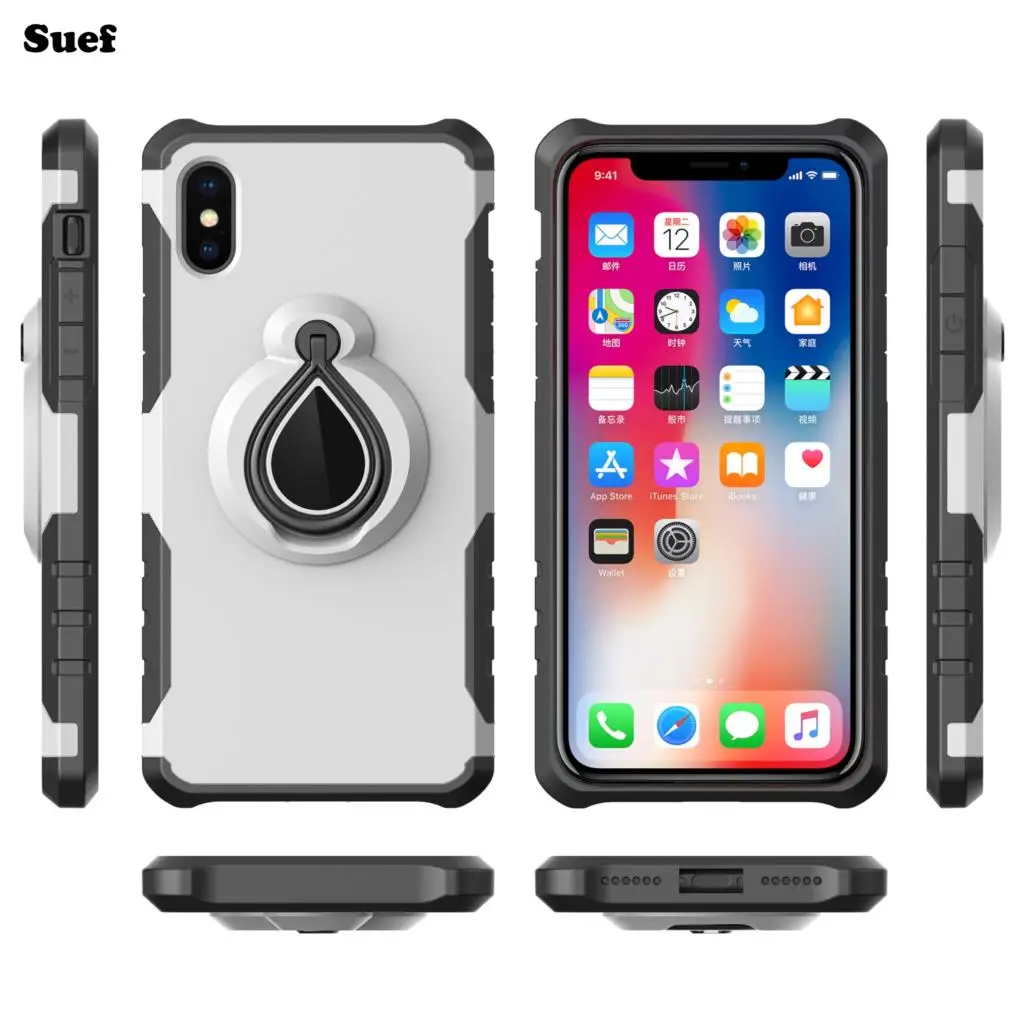 Rotate Ring Case For iPhone X Cover A1865 Funda Phone A1902 Coque iPhoneA1901 Mobile Shell |