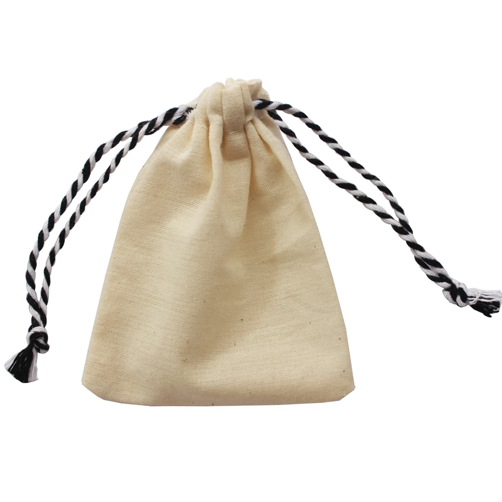 115g/m2 cotton fabric (50pcs/lot) organic natural promotional drawstring gift bag pouch accept cutomize logo and size | Дом и сад