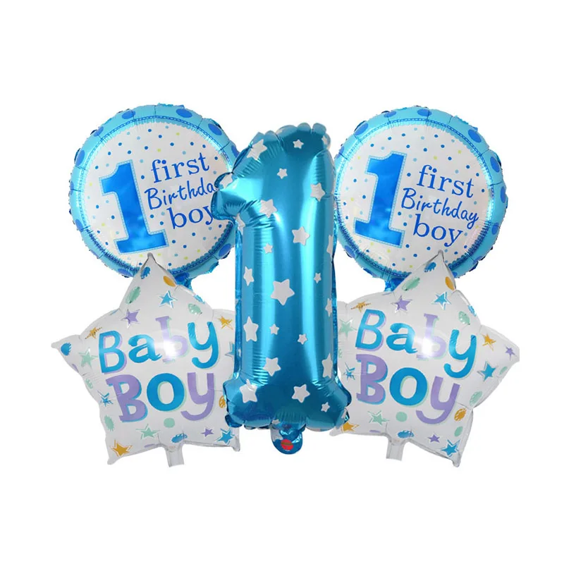 Baby Shower Balloons Pink Blue Hanging Bunting Banners Happy Birthday Party Decoration Kids Toy Boy Girl Favors Supplies | Дом и сад