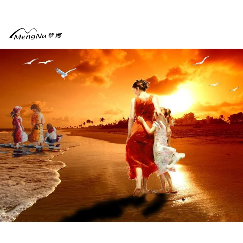 5D Сделай Сам алмаз живопись иглой Алмазная мозаика вышитые Sunset beach walk хобби