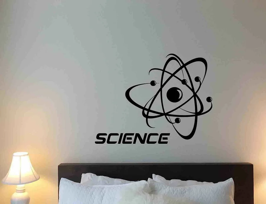 

Science Wall Decal Atomic Molecule School Lab, Dormitory, Decorative Vinyl Sticker Poster Art Mural 2KX1