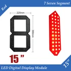 Уличный 7-семисегментный светодиодный цифровой номер красного цвета для измерения цены на газ, 10 шт.лот, 15 дюймов, модуль светодиодного дисплея
