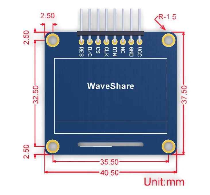 Бесплатная доставка 1 8 дюймовый OLED интерфейсы SPI/I2C изогнутый/горизонтальный