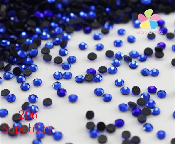 206 Sapphire 2 мм многоцветные варианты травяные Стразы плоские с оборота камни для самостоятельной сборки одежды/сумки/обуви 1440 шт./лот G0105 - Цвет: 206 Sapphire