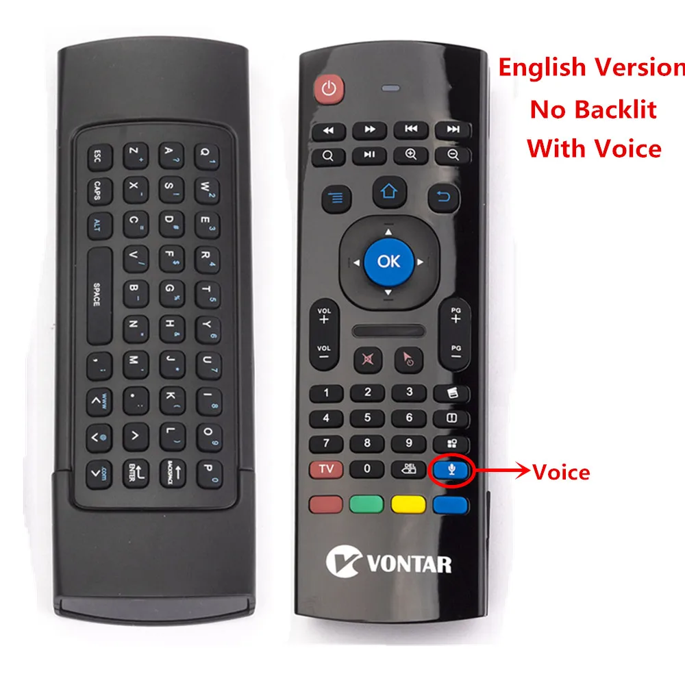English voice ver MX3 воздушная мышь с подсветкой mx3 pro мини беспроводная клавиатура умный голосовой пульт дистанционного управления 2,4G ИК-обучение для Android tv Box H96 MAX X96 - Цвет: English voice ver