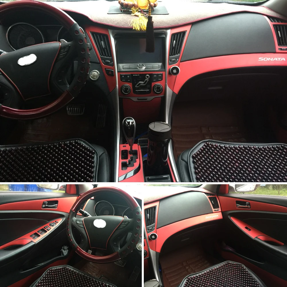 Для Hyundai sonata 8 2011 2013 внутренняя Центральная панель управления дверная ручка 5D наклейки из углеродного