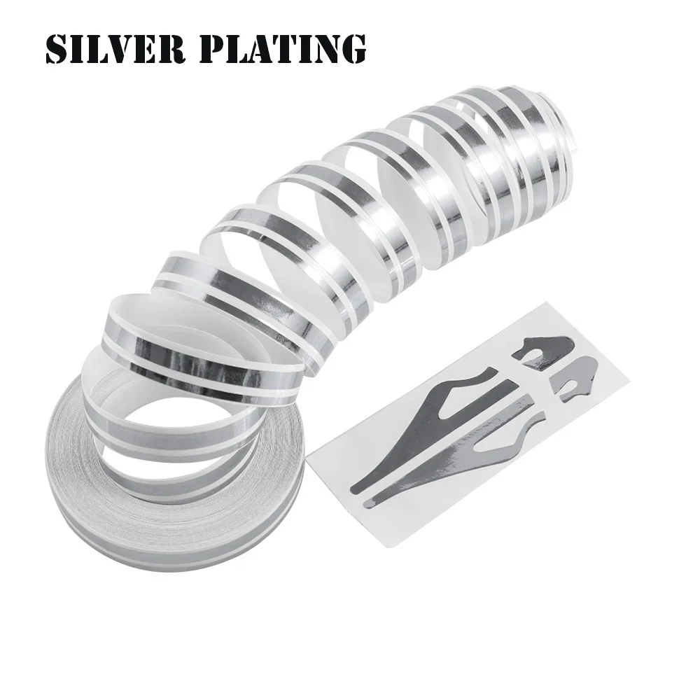 silver plating 1 рулон многоцветный стрипинг штифт полоса Steamline двойная лента кузова автомобиля Наклейка Виниловая наклейка для стильного дизайна автомобиля инструменты - Название цвета: silver plating
