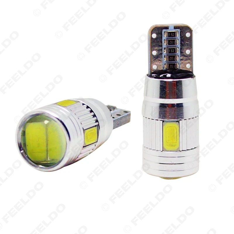 FEELDO 2 шт. мощность T10/W5W/194/168 6SMD 5630 LED Canbus безошибочная автомобильная светодиодная