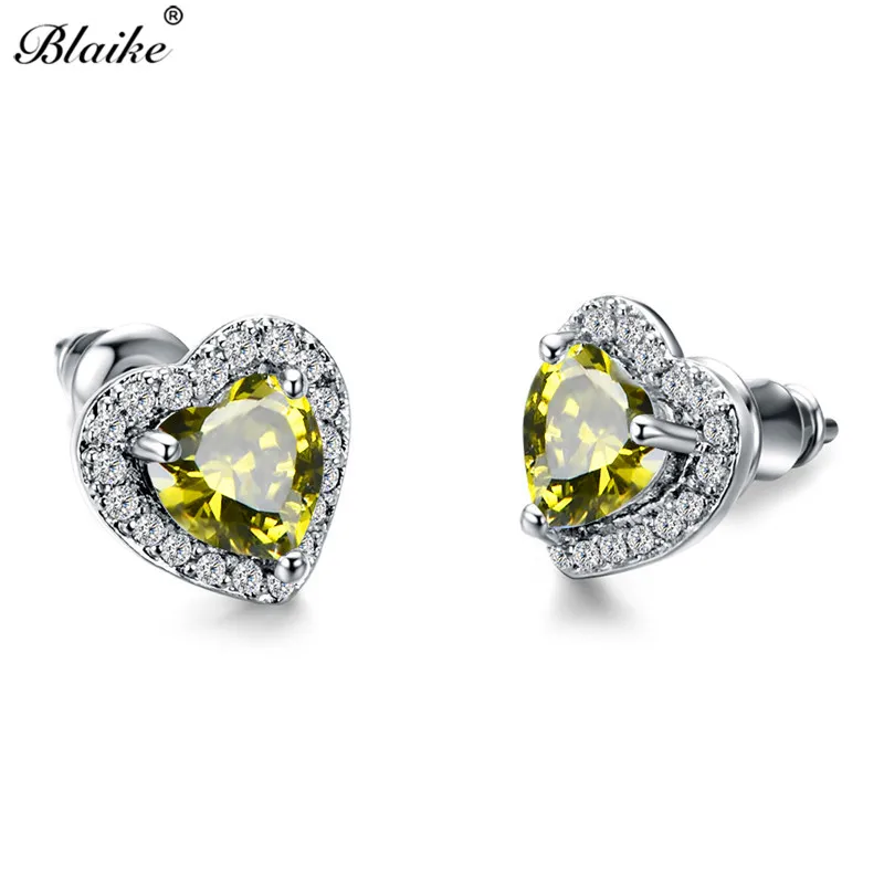 Женские серьги гвоздики с кристаллом Blaike винтажное ювелирное изделие из