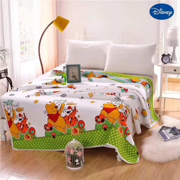 winnie Disney синий белый Микки Минни Замороженные Винни Двухслойное Мягкое хлопковое летнее одеяло покрывала на мягкую мебель одеяло пледы для мальчиков девочек - Цвет: winnie