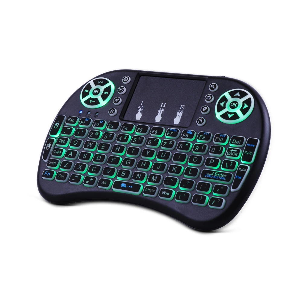 Беспроводная мини-клавиатура с подсветкой i8 Air mouse, русская английская испанская, с дистанционным управлением для Android Smart tv Box