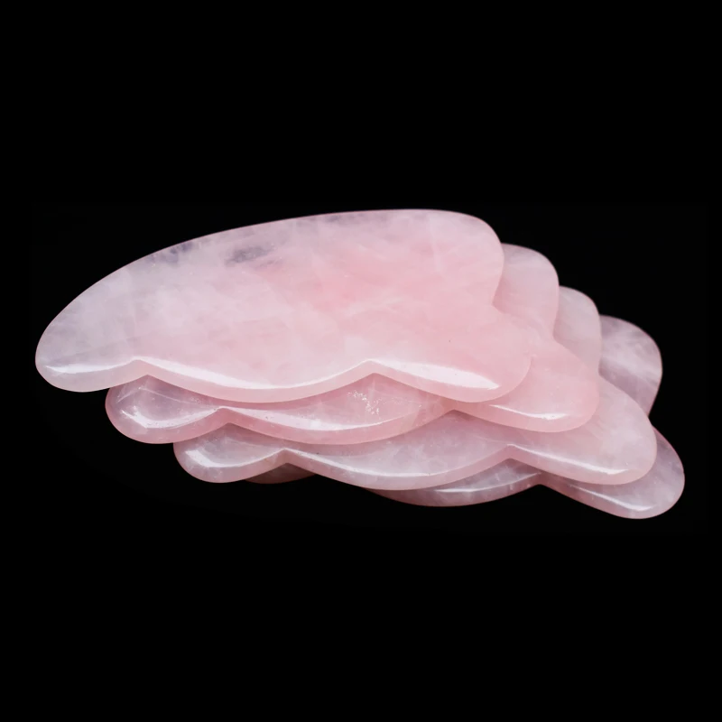 Натуральный розовый кварц, нефрит, Gua Sha, доска для массажа шеи и головы, релаксация, инструменты для ухода за здоровьем, соскабливающая доска, массажер для лица