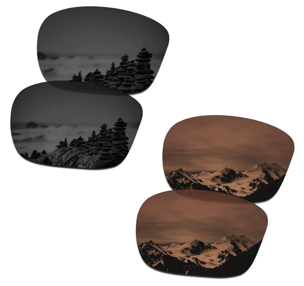 

2 пары поляризованных солнцезащитных очков SmartVLT, Сменные линзы для Oakley Sliver F Stealth, черные и желтые, коричневые