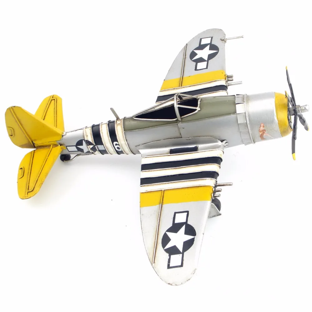 Античный самолет олова P-47 боец Thunderbolt украшения ручной работы модель самолета